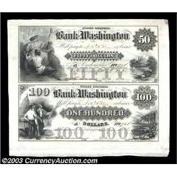 Washington, NC- Bank of Washington $50-$100 Nov. 1, 1861 X2 Pennell 1400-1410 Uncut SheetNot the usu