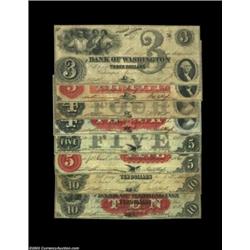 Washington, NC- Bank of Washington $3 (2), $4 (2), $5 (2), $10 (2) G2, G4a, G6, G8a, G10, G12a, G14,