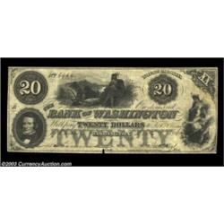Washington, NC- Bank of Washington $20 (2) G18, G20a, Pennell 1390, 1390ATwo pieces, the first Very