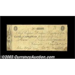 Wilmington, NC- The Bank of Cape Fear $1 Dec. 24, 1807 G12 Pennell UNLAn extremely rare note which i