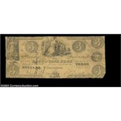 Wilmington, NC- The Bank of Cape Fear $3 Mar. 5, 1837 G48 Pennell 20We believe this to be the genuin