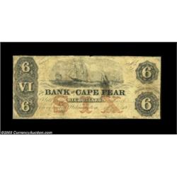 Wilmington, NC- The Bank of Cape Fear $6 G191a Pennell 160One of a run of six $6 notes contained in