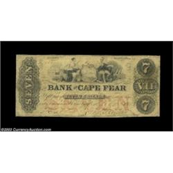 Wilmington, NC- The Bank of Cape Fear $7 Sept. 1, 1853 G192a Pennell 170One of five Bank of Cape Fea