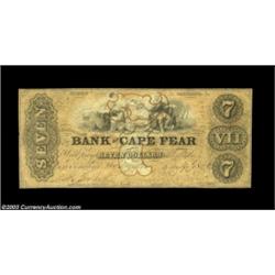 Wilmington, NC- The Bank of Cape Fear $7 July 1, 1858 G460b Pennell 170AAn evenly circulated $7 exam