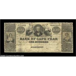 Wilmington, NC- The Bank of Cape Fear $100 Jan. 1, 1856 G216 Pennell 330The only hundred from this b