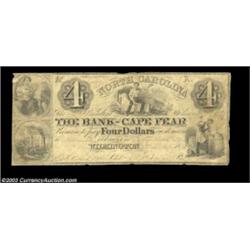 Wilmington, NC- The Bank of Cape Fear $4 (3) UNL, G392a, G500a Pennell UNL, 60Three $4 notes, the fi