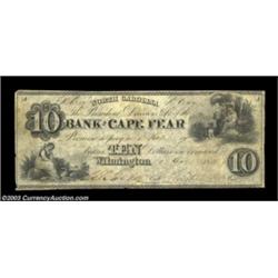 Wilmington, NC- The Bank of Cape Fear $10 G114a,UNL Pennell 240, UNLTwo pieces, one legitimate, the