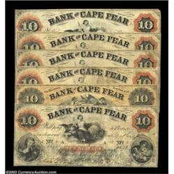 Wilmington, NC- The Bank of Cape Fear $10 G118a, G200, G200a, G414a, G416, G522 Pennell 250, 260, 26