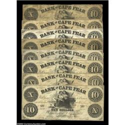 Wilmington, NC- The Bank of Cape Fear $10 G198, C198, G254, G308, C362, G466, C466, G520 Pennell 230