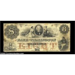 Wilmington, NC- Bank of Wilmington $8 Sept. 10, 1855 G10a Pennell 1450A very tough note in unusually