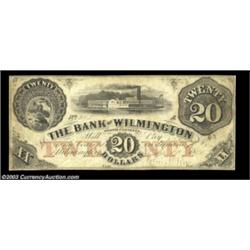 Wilmington, NC- Bank of Wilmington $20 Sept. 10, 1855 G16a Pennell 1480A very scarce note, particula