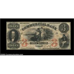 Wilmington, NC- Commercial Bank of Wilmington $3 Jan. 1, 1859 G4b Pennell 550A very pretty example w