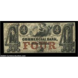 Wilmington, NC- Commercial Bank of Wilmington $4 Jan. 9, 1856 G6a Pennell 560A very pretty example o