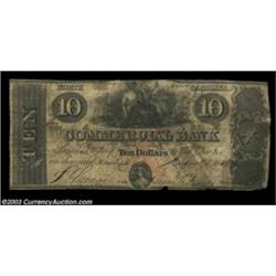 Wilmington, NC- Commercial Bank 0f Wilmington $10 Aug. 1, 1856 A15 Pennell UNLA rare altered note un