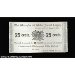 Wilmington, NC- Wilmington & Weldon Railroad Company 25¢ Jan. 1, 1862Last in this rare set, formerly