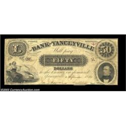 Yanceyville, NC- Bank of Yanceyville $50 Sept. 1, 1852 G12 Pennell 1590A less often seen high denomi