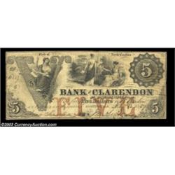 Fayetteville, NC- Bank of Clarendon $5; Lexington, NC- Bank of Lexington $5; Wadesborough, NC- Bank