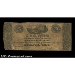 Adelphi, OH- J. & M. Fowler 25¢ May 4, 1838First note we've had from this very rare issuer. Very Goo