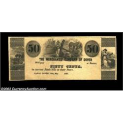 Canal Dover, OH- The Merchants' Company of Dover 50¢ May 1838A high grade unissued remainder from th
