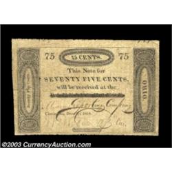 Cincinnati, OH- Miami Exporting Co. 75¢ Dec. 1, 1818 G18A very scarce early Ohio note. Fine, with a