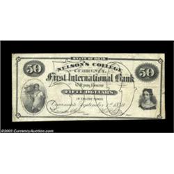 Cincinnati, OH- Nelson's Business College $50 Sept. 1, 1870 Schingoethe OH180-50A scarce note from t