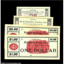 Madeira, OH - Madeira Coal Co. 25¢-50¢-$1-$5A set of four coal company scrip pieces from the 1880's.