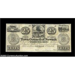 Newark, OH - Town Council of Newark 25¢ July 1, 1841An unsigned remainder with some slight moisture