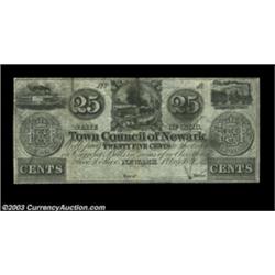 Newark, OH- Town Council of Newark 25¢ July 1, 1841Very Fine, with a couple of small repaired splits