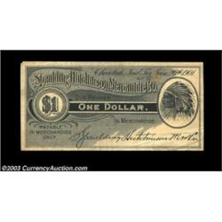 Checotah, I.T.- Spaulding-Hutchinson Mercantile Co. $1 Jan. 26, 1901 Whitfield UNLA very rare Indian