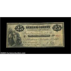 Allentown, PA - Lehigh County Commissioner's Office 25¢ November 3, 1862 Hoober 9-31Municipal scrip