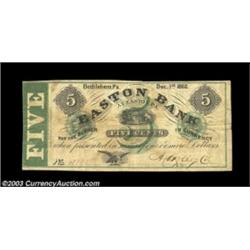 Bethlehem, PA - A. Holles & Co. 5¢ Dec. 1, 1862 Hoober 29-1A nice Very Fine scrip piece with a green