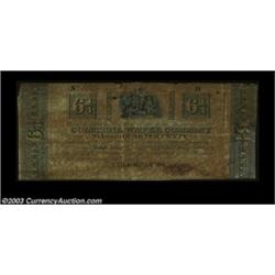 Columbia, PA - Columbia Water Company  6 1/4¢ Sept. 1, 1837A scarce denomination with a vignette of