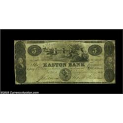 Easton, PA - Easton Bank $5 Aug. 1, 1831 C44 Hoober 103-16A better condition counterfeit with a brid