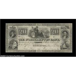 Northampton, PA - Northampton Bank $20 March 3, 1834 G42A problem free Very Fine with multiple vigne