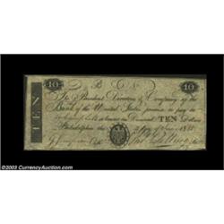 Philadelphia, PA- Bank of the United States $10 June 4, 1808 C22A very scarce early example from the