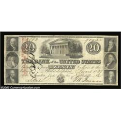 Philadelphia, PA - Bank of the United States $20 June 1, 1837 G8A Fine example of this Bank of the U
