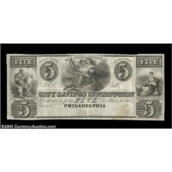 Philadelphia, PA - City Savings Institution $5 Hoober 305-186A Very Fine piece which is unissued and