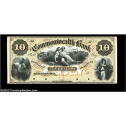 Philadelphia, PA- The Commonwealth Bank $10 G10A ProofA well margined example bearing the bright ful