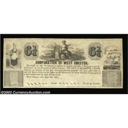 West Chester, PA - Corporation of West Chester 6 1/4¢ Sept. 30, 1837 Hoober 441-26A scarce denominat
