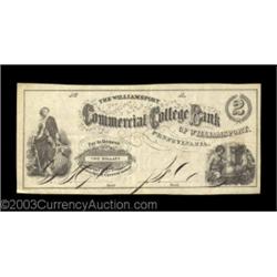 Williamsport, PA- The Williamsport Commercial College Bank $2 Schingoethe PA950-2First in a run of n