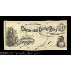 Williamsport, PA- The Williamsport Commercial College Bank $50 Schingoethe PA950-50Another nicely vi
