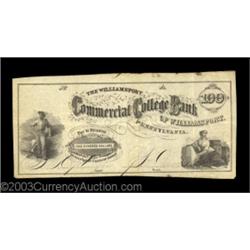 Williamsport, PA- The Williamsport Commercial College Bank $100 Schingoethe PA950-100Another very sc