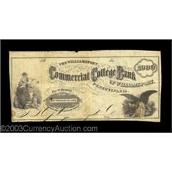 Williamsport, PA- The Williamsport Commercial College Bank $1000 Schingoethe 950-1000Last in this ru