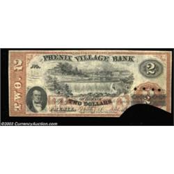 Phenix, RI - Phenix Village Bank $2 March 4, 1861 G4aThis Very Fine note has been cancelled with POC
