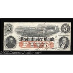 Providence, RI - Westminster Bank $5 18__ G6cThis Uncirculated example has been signed by the Presid