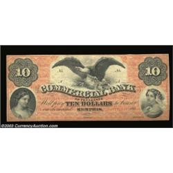 Memphis, TN - Commercial Bank  $10 186__ G12aAn About Uncirculated remainder with an orange denomina