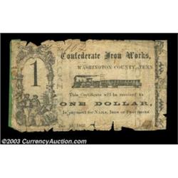 Washington County, TN- Confederate Iron Works $1 Jan. 31, 1863A simply great piece which may well be
