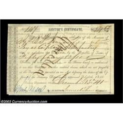Austin, TX - Republic of Texas Treasury Warrant $54.82 Dec. 13, 1841 Cr. AW2 Medlar 11A rare issue t