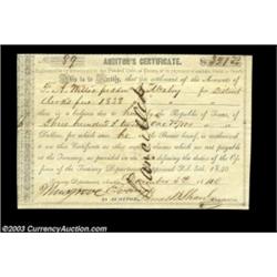 Austin, TX - Republic of Texas Treasury Warrant $321.75 Dec. 5, 1840 Cr. AW2 Medlar 12Like the last,