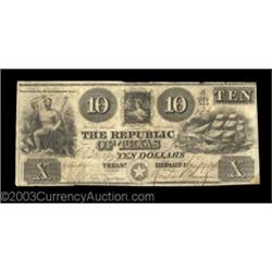 Austin, TX - Republic of Texas $10 Jan. 27, 1840 Cr. A5, Medlar 25An attractive Republic of Texas no